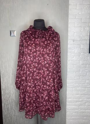 Короткое платье свободного кроя платье в цветочный принт new look, l