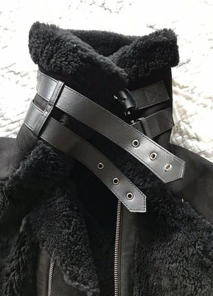 Дубленка авиатор, байкерская куртка на овчине, пилот, авиатор rick owens allsaints3 фото