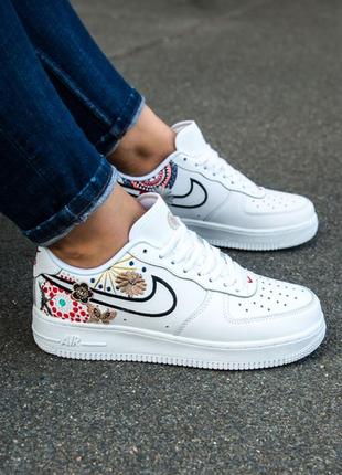 Nike air force white. шикарные женские демисезонные кожаные кроссовки найк.