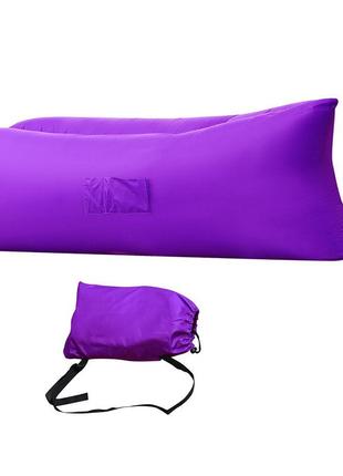 Надувной шезлонг ламзак, диван, лежак, матрас premium gt goodtake фиолетовый с карманом и чехлом 2,45 м3 фото