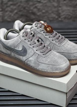 Мужские кроссовки nike air force 1 low luxury suede grey 41-43-44