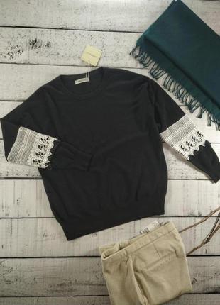 Джемпер жіночий тонкий чорний оверсайз lamer&co