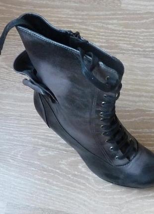 Кожаные серые демисезонные ботинки francesco falconi италия4 фото