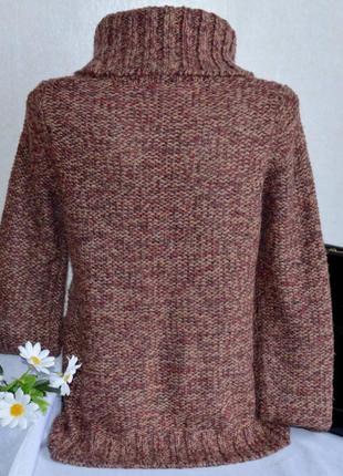 Брендовая вязаная теплая кофта свитер с горловиной vanilla sands акрил3 фото