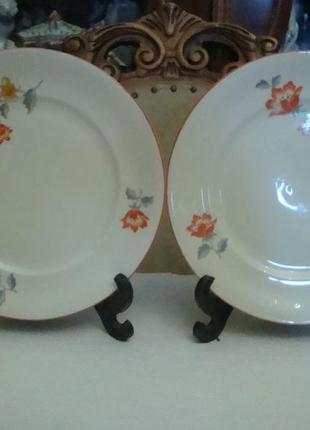 Антикварные тарелки набор 2 шт фарфор elfenbein bavaria германия №500х