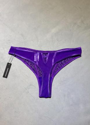 Фіолетові трусики стрінги хс від преміального британського бренду lounge2 фото