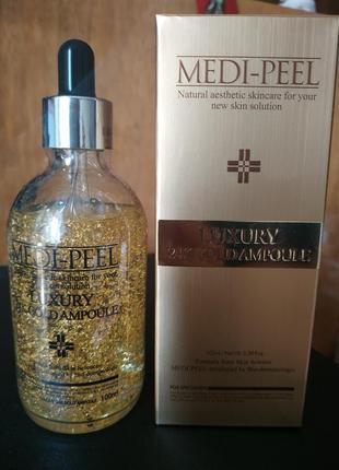 Medi-peel luxury 24k gold ampoule 100ml мощная антивозростная сыворотка4 фото