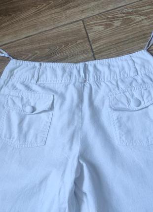 Белые льняные брюки брюки брюки прямые широкие на лето стана идеальны3 фото