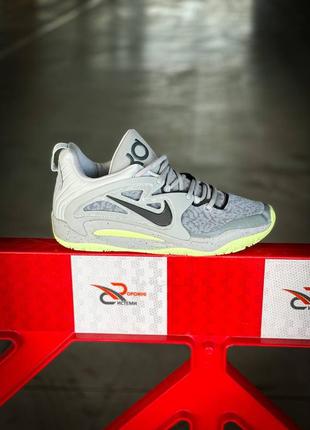 Мужские текстильные кроссовки nike kd 15 tb wolf "grey black volt green"       🔥2 фото