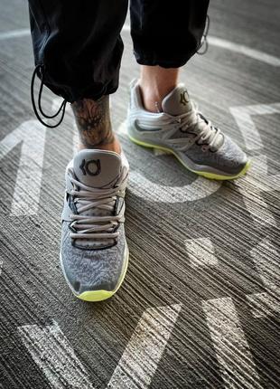 Мужские текстильные кроссовки nike kd 15 tb wolf "grey black volt green"       🔥9 фото