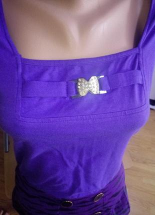 Фиолетовое мини платье ,короткий рукав3 фото