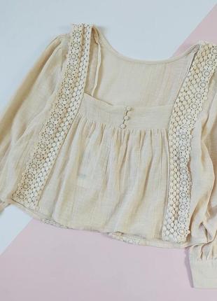 Блузка з мереживом,  блузка вільного крою, only
