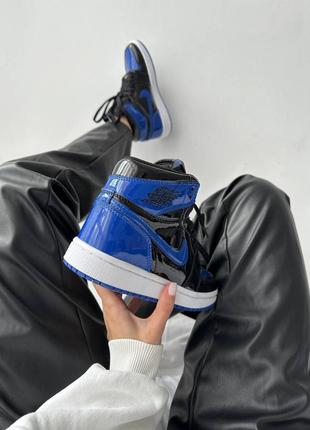 Кросівки nike air jordan retro 1 “patent royal blue” premium3 фото