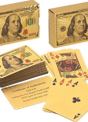 Карти "долар", золото, 54 карти abc1 фото