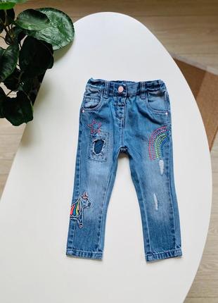 Next стильні джинси на дівчинку 12-18 міс1 фото
