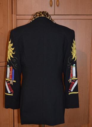 Винтажный, эксюзивный, черный пиджак, блейзер gian versa от versace2 фото