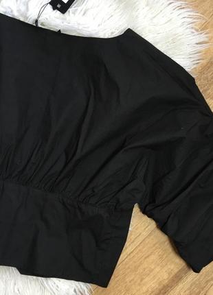 Нова бавовняна блуза кроп топ на гудзиках з актуальним вирізом7 фото