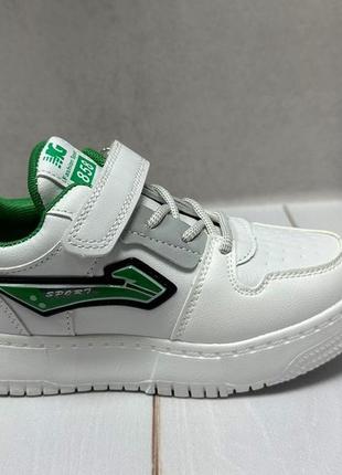 Стильные детские кроссовки nike y.top white green белые зелёный р35 21 см