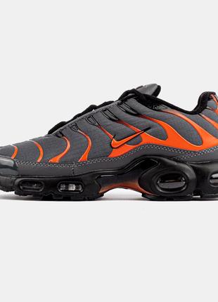 Мужские кроссовки nike air max tn plus grey orange1 фото