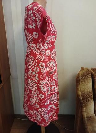 Коттоновое легкое платье платье сукожа розовая винтажный стиль миди м л8 фото