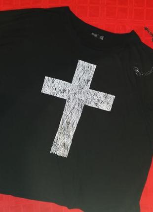 Велика стильна футболка з хрестом,60-66разм(56-58евро).2 фото