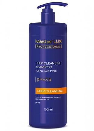 Шампунь для глубокой очистки для всех типов волос с дозатором master lux professional, 1000 мл