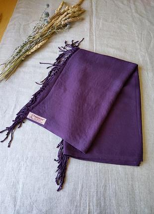 Широкий шарф палантин фіолетовий pashmina by mimosa