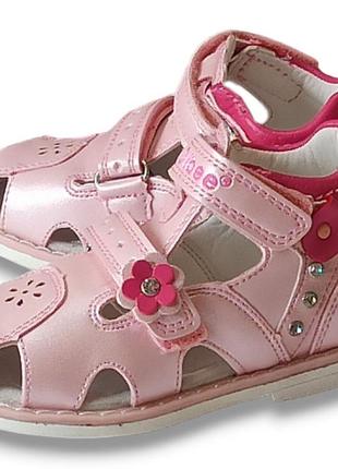 Закрытые ортопедические босоножки сандали летняя обувь для девочки 213 clibee клиби р.22