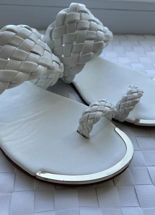 Белые итальянские шлепанцы bracciliani шлепки на плоской подошве р.365 фото