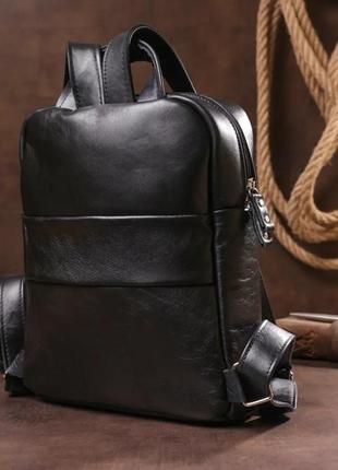 Жіночий рюкзак чорний шкіряний2 фото