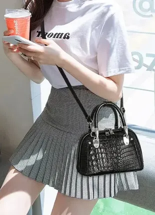 Модная женская мини сумочка через плечо рептилия, сумочка клатч змеиная лаковая 710