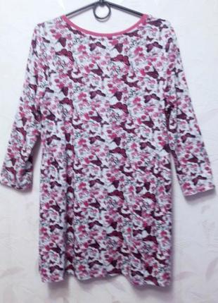 Затишна подовжена домашня блуза, 48-50, тонкий, ніжний стрейчевий трикотаж із натуральної віскози й еластану, tu2 фото