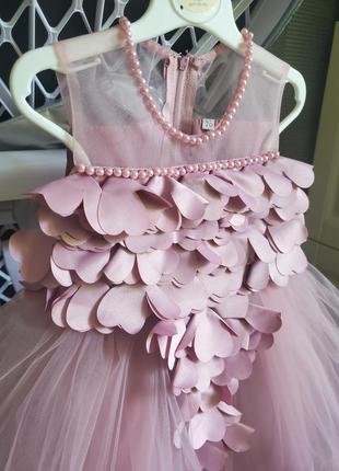 Детское нарядное пышное платье розовое глициния для девочки праздничное красивое на 6 месяцев 9м 12 год рочек на день рождения6 фото
