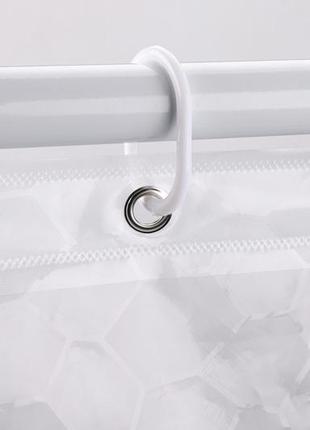 Шторка для ванной комнаты bathlux 180 x 180 см с водоотталкивающим покрытием, с геометрическим узором "gr"4 фото