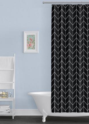 Шторка для ванной комнаты bathlux 180 x 180 см с водоотталкивающим покрытием, черная "gr"4 фото