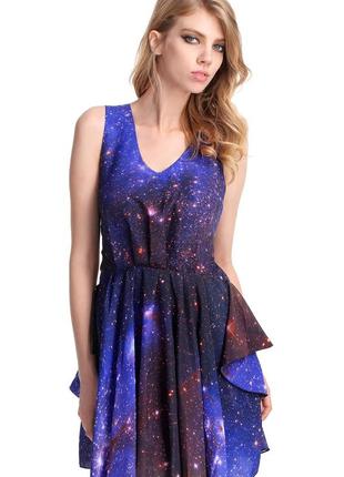 Крутое космическое галактическое платье сарафан космос галактика