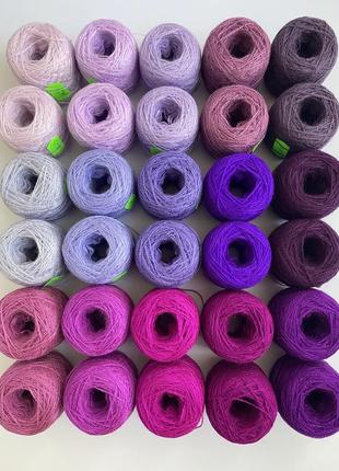 Акриловая нить для вышивки, набор нитей сиренево-фиолетовых оттенков, комплект