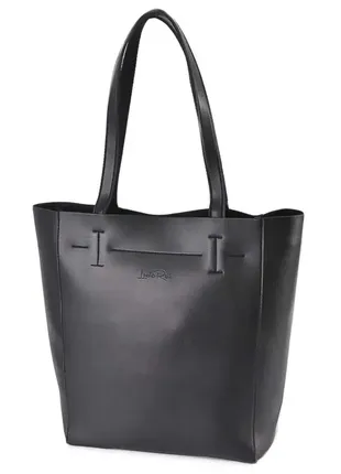 Жіноча фабрична сумка-шопер із простим кроєм і мінімальним оздобленням чорний (№518)