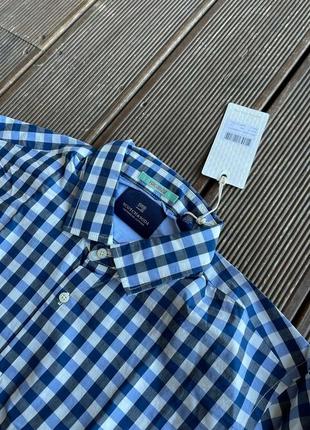 Мужская рубашка в клетку на пуговицах blue scotch&soda m