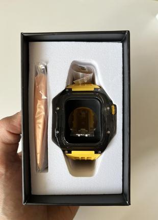 Чехол и ремешок на apple watch 45mm golden concept4 фото