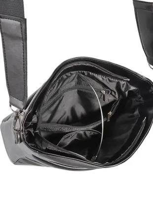 Жіноча фабрична сумка високої якості з двома великими вмісткими кишенями чорна (№718)3 фото