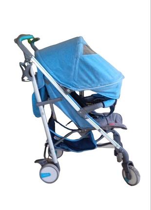Коляска-трость quatro evo голубая