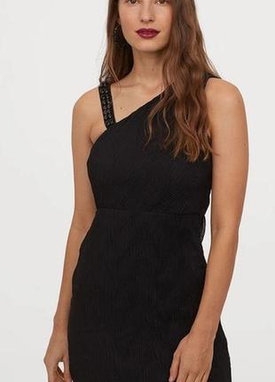 Черное шифотовое платье h&m