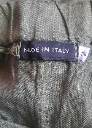 Интересные натуральные бохо льняные брюки made in italy2 фото