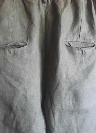 Интересные натуральные бохо льняные брюки made in italy10 фото