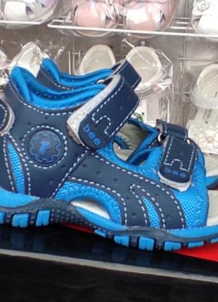 Босоножки сандалии с пяткой  для мальчика девочки синие спортивные  21,232 фото