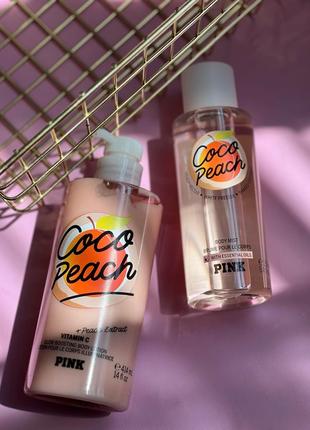 Персиковый набор coco peach 🍑 victoria’s secret pink