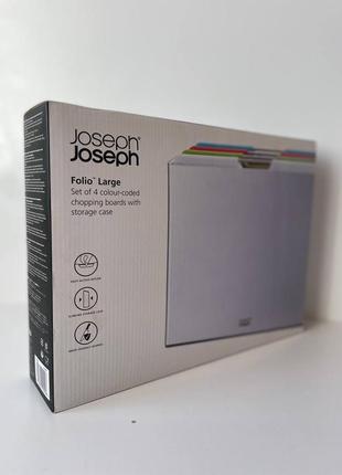 Набор разделочных досок на подставке joseph joseph folio 4-piece large, silver. оригінал із сша3 фото