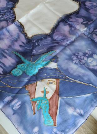 Шелковый платок handmade"тайница женщины",86*892 фото