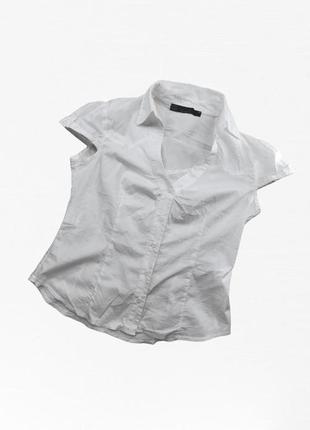 Белая летняя рубашка esmeralda италия с коротким рукавом блузка4 фото